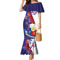 Philippines Sun Plumeria Floral Mermaid Dress Unique Stylized