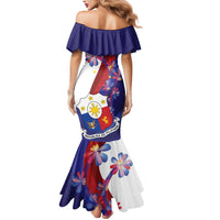 Philippines Sun Plumeria Floral Mermaid Dress Unique Stylized