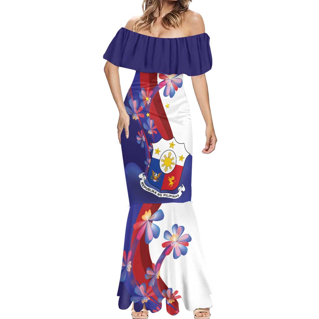 Philippines Sun Plumeria Floral Mermaid Dress Unique Stylized