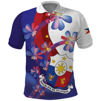 Philippines Sun Plumeria Floral Polo Shirt Unique Stylized