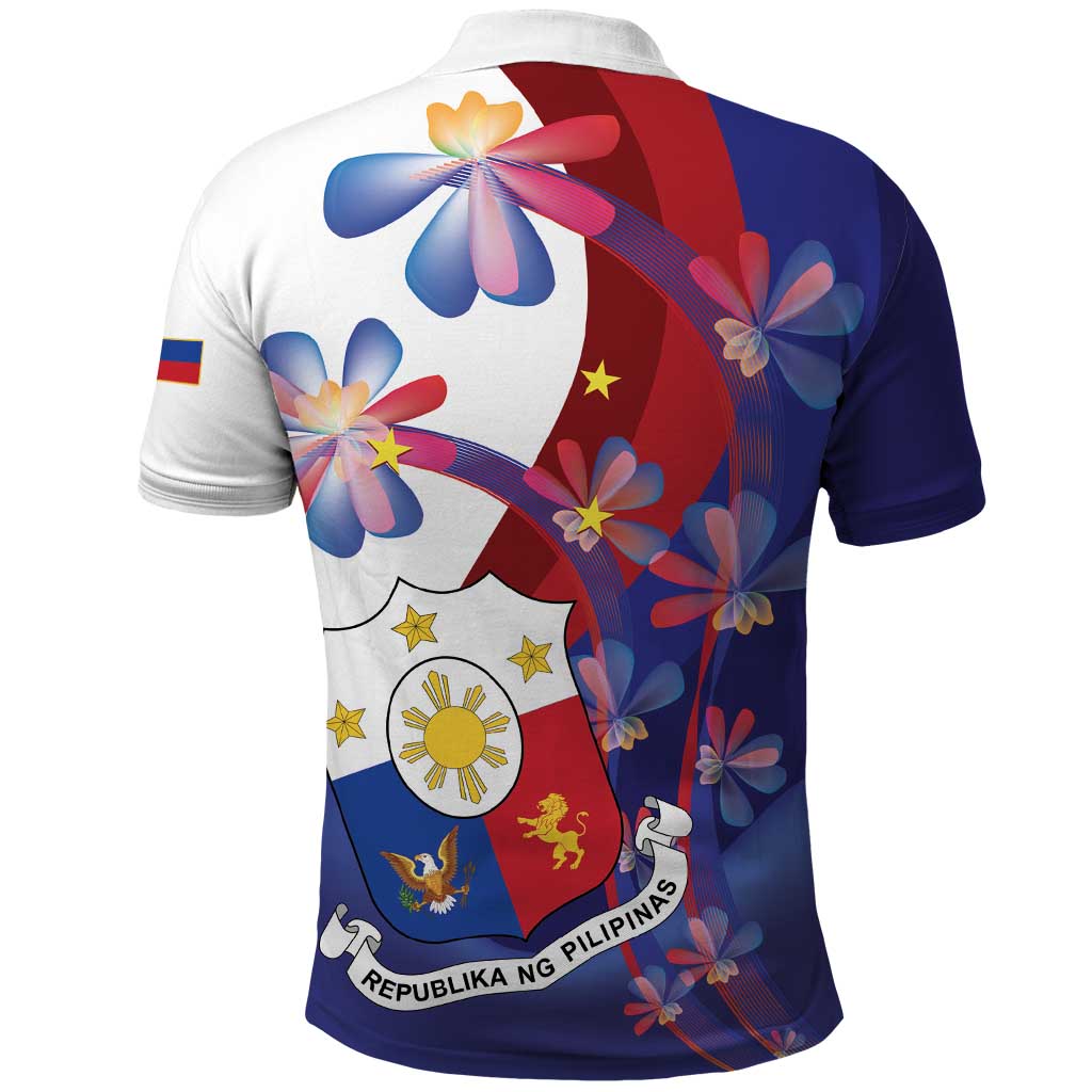 Philippines Sun Plumeria Floral Polo Shirt Unique Stylized