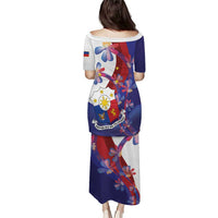 Philippines Sun Plumeria Floral Puletasi Unique Stylized