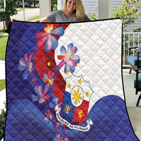 Philippines Sun Plumeria Floral Quilt Unique Stylized