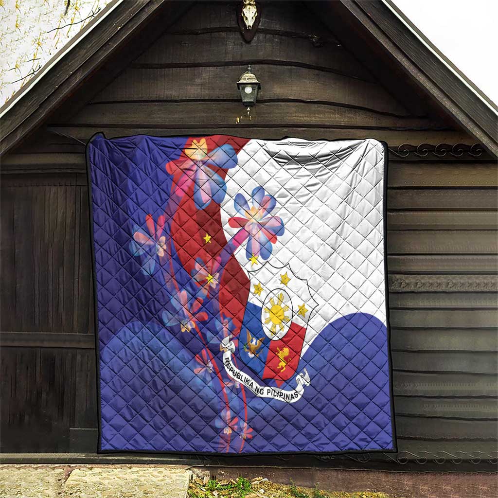 Philippines Sun Plumeria Floral Quilt Unique Stylized