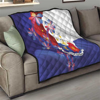 Philippines Sun Plumeria Floral Quilt Unique Stylized