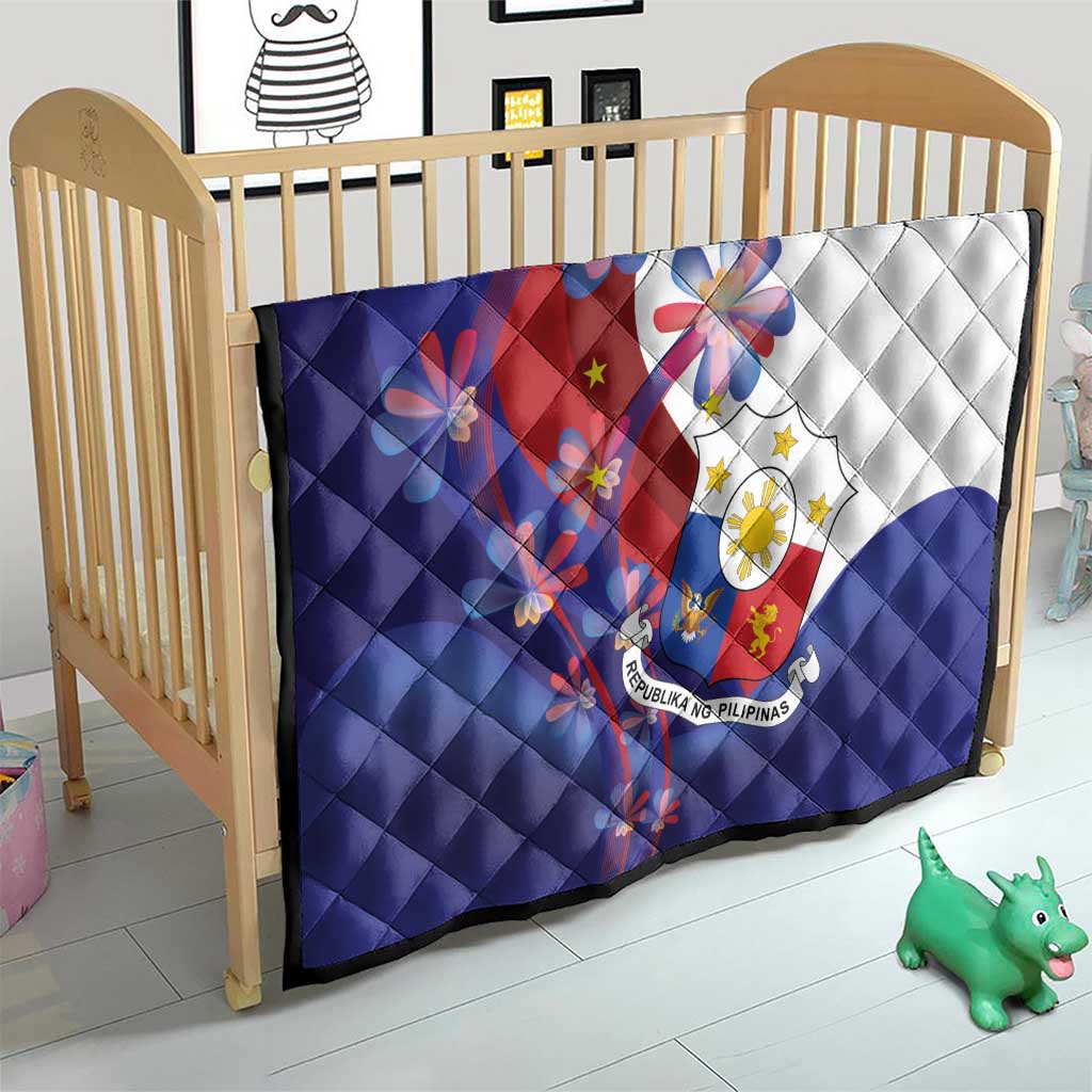 Philippines Sun Plumeria Floral Quilt Unique Stylized