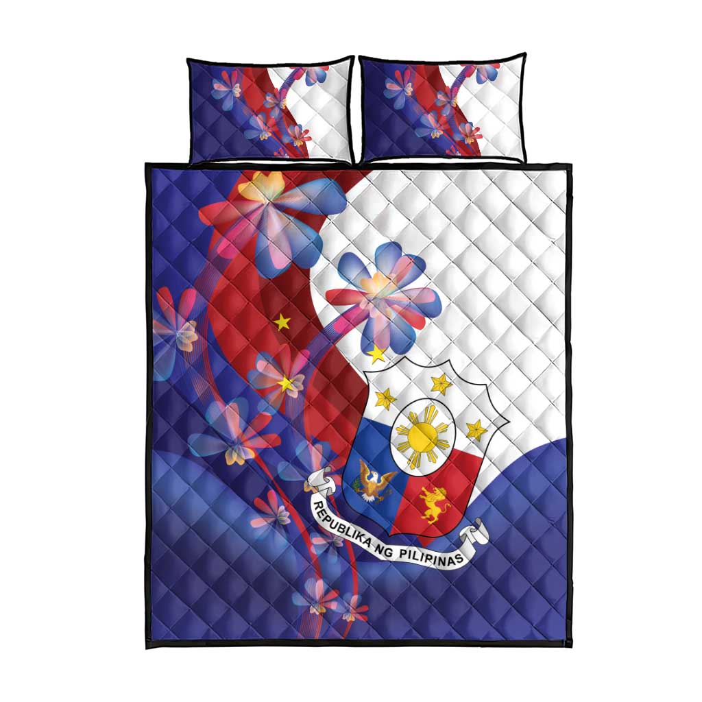 Philippines Sun Plumeria Floral Quilt Bed Set Unique Stylized