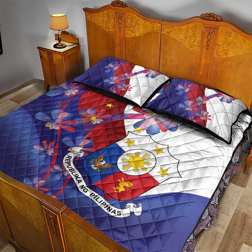 Philippines Sun Plumeria Floral Quilt Bed Set Unique Stylized