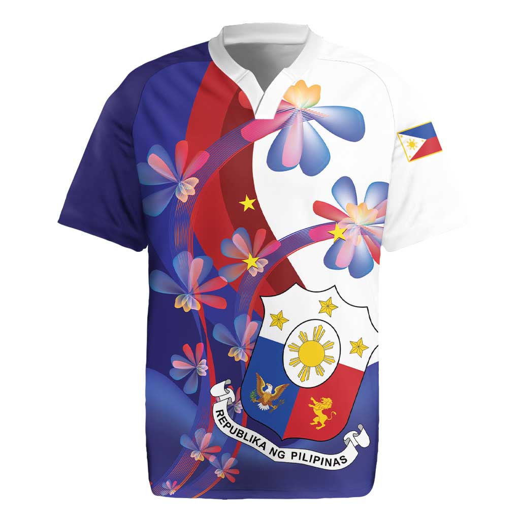 Philippines Sun Plumeria Floral Rugby Jersey Unique Stylized