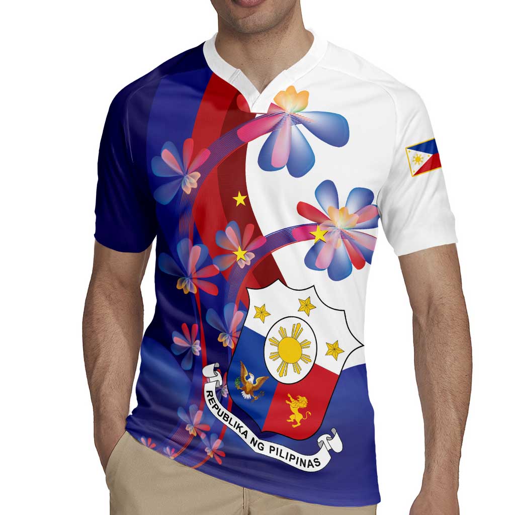 Philippines Sun Plumeria Floral Rugby Jersey Unique Stylized