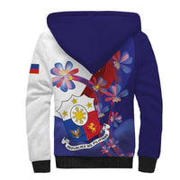 Philippines Sun Plumeria Floral Sherpa Hoodie Unique Stylized