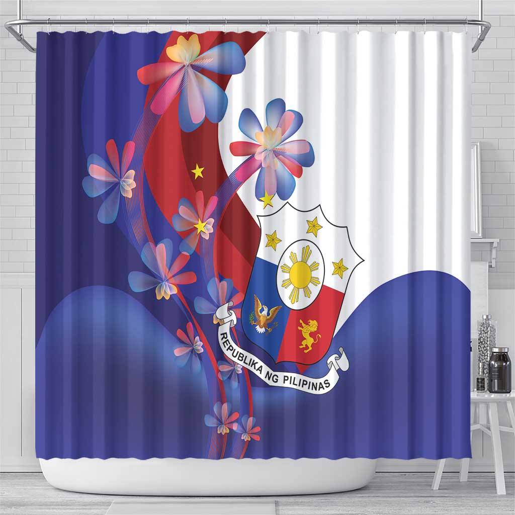 Philippines Sun Plumeria Floral Shower Curtain Unique Stylized