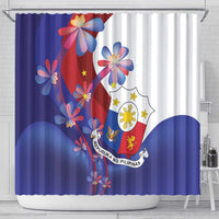 Philippines Sun Plumeria Floral Shower Curtain Unique Stylized
