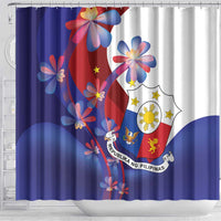 Philippines Sun Plumeria Floral Shower Curtain Unique Stylized