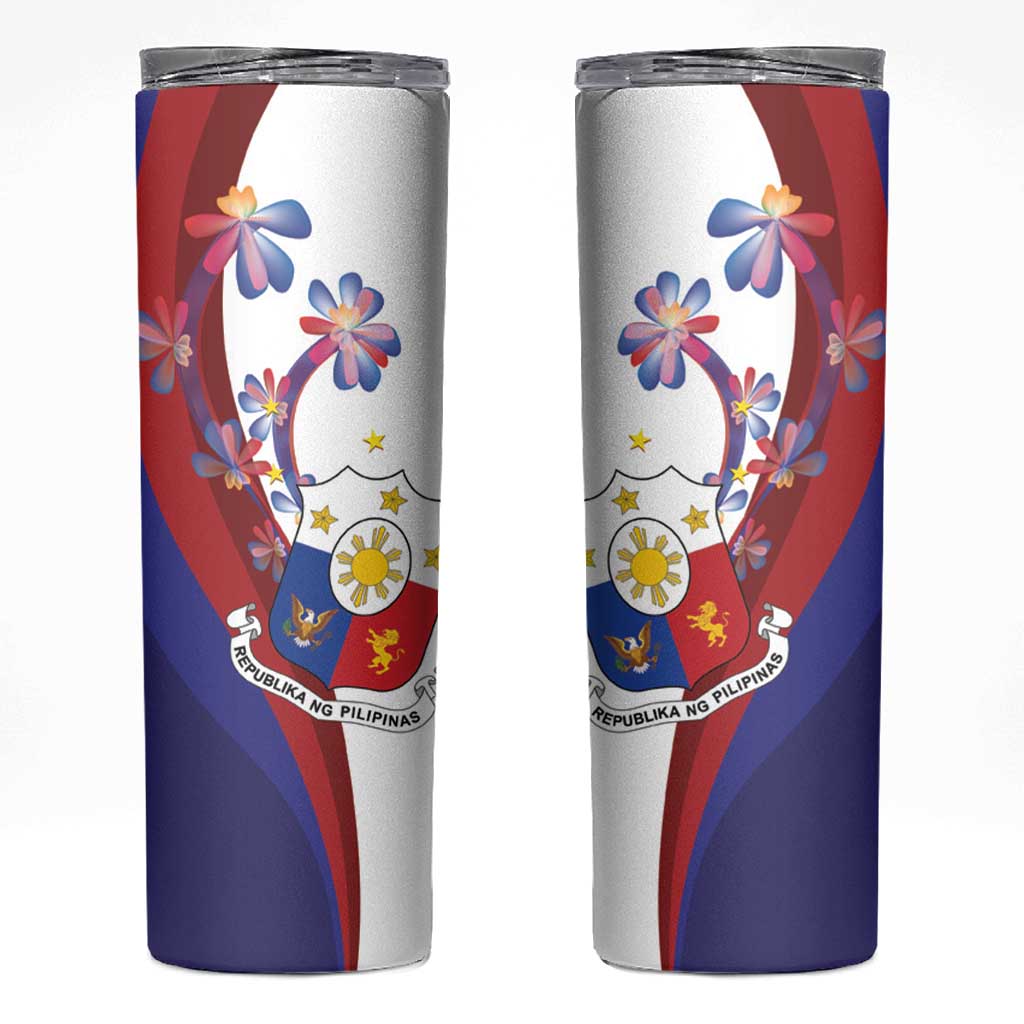 Philippines Sun Plumeria Floral Skinny Tumbler Unique Stylized