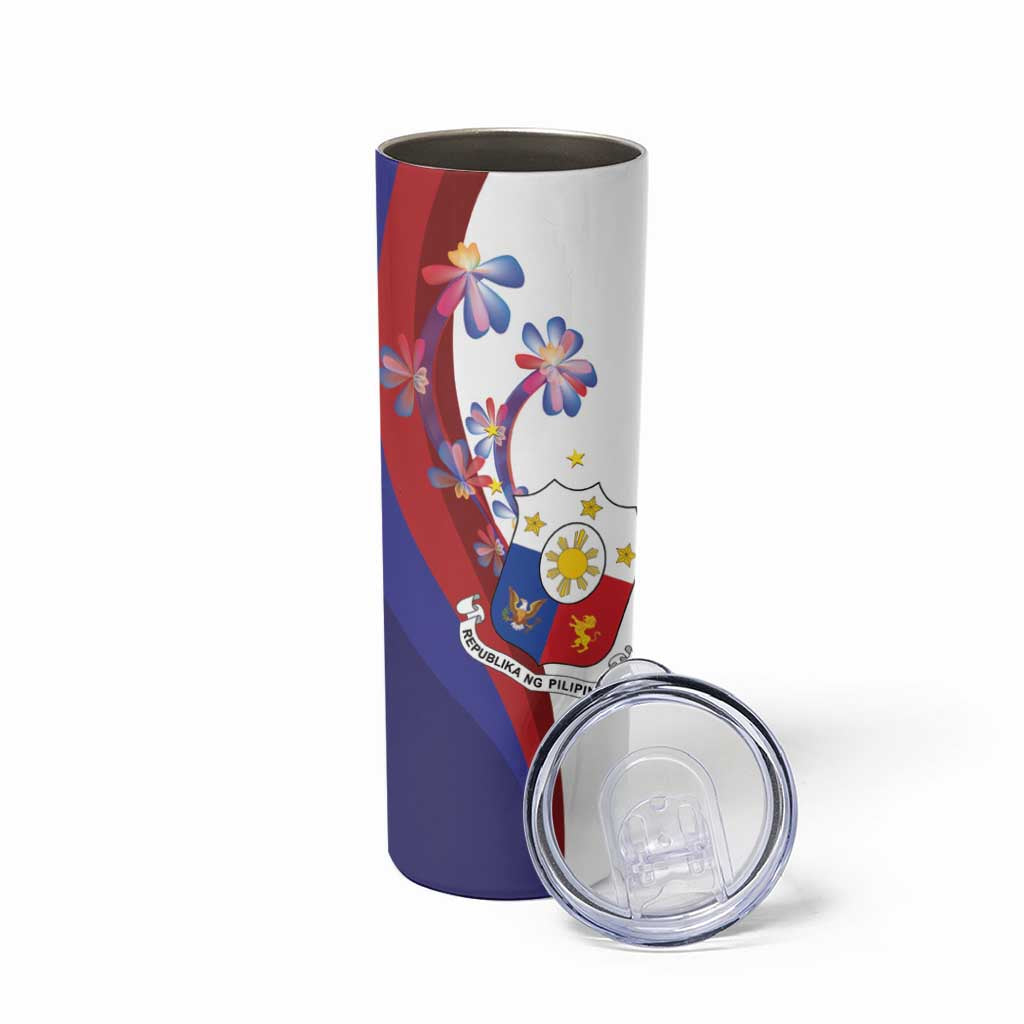 Philippines Sun Plumeria Floral Skinny Tumbler Unique Stylized