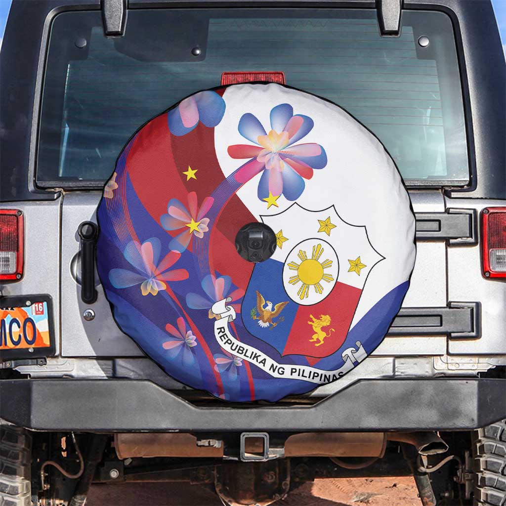 Philippines Sun Plumeria Floral Spare Tire Cover Unique Stylized