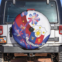 Philippines Sun Plumeria Floral Spare Tire Cover Unique Stylized