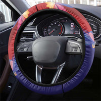 Philippines Sun Plumeria Floral Steering Wheel Cover Unique Stylized