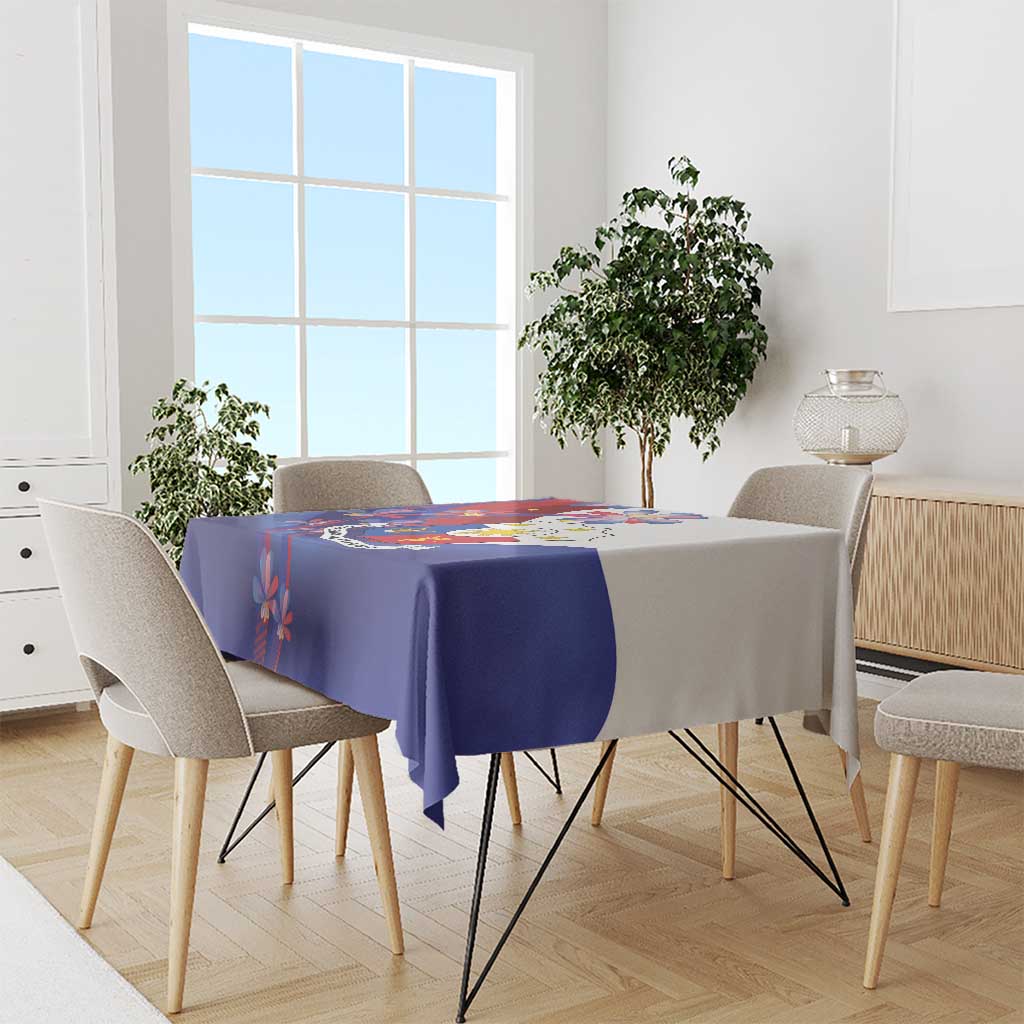 Philippines Sun Plumeria Floral Tablecloth Unique Stylized