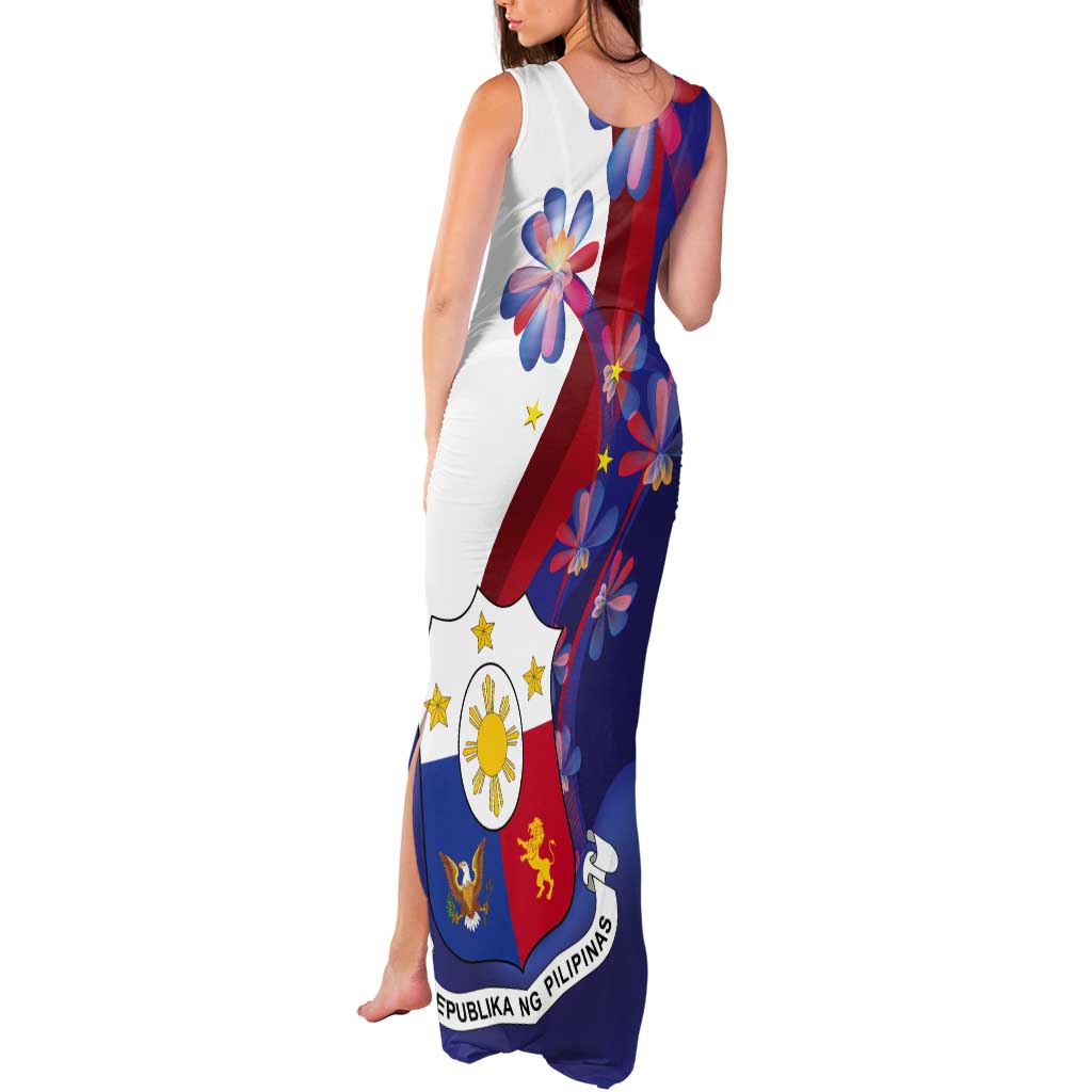 Philippines Sun Plumeria Floral Tank Maxi Dress Unique Stylized