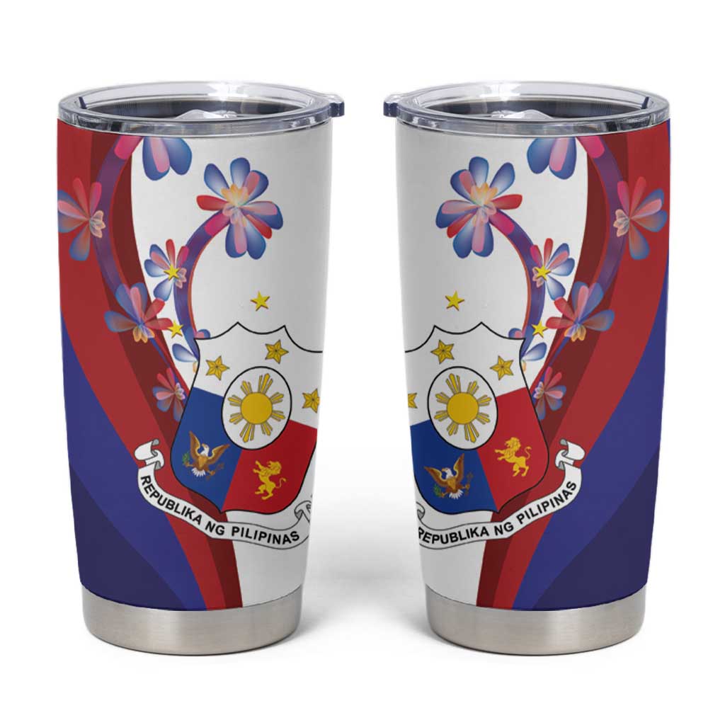Philippines Sun Plumeria Floral Tumbler Cup Unique Stylized