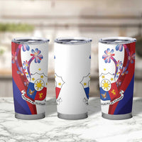 Philippines Sun Plumeria Floral Tumbler Cup Unique Stylized