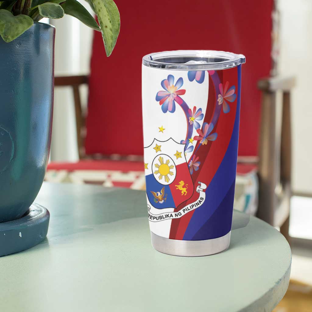 Philippines Sun Plumeria Floral Tumbler Cup Unique Stylized