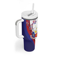 Philippines Sun Plumeria Floral Tumbler With Handle Unique Stylized
