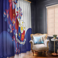 Philippines Sun Plumeria Floral Window Curtain Unique Stylized