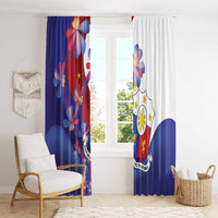 Philippines Sun Plumeria Floral Window Curtain Unique Stylized