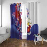 Philippines Sun Plumeria Floral Window Curtain Unique Stylized