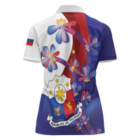 Philippines Sun Plumeria Floral Women Polo Shirt Unique Stylized