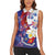 Philippines Sun Plumeria Floral Women Sleeveless Polo Shirt Unique Stylized