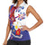 Philippines Sun Plumeria Floral Women Sleeveless Polo Shirt Unique Stylized