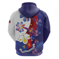 Philippines Sun Plumeria Floral Zip Hoodie Unique Stylized