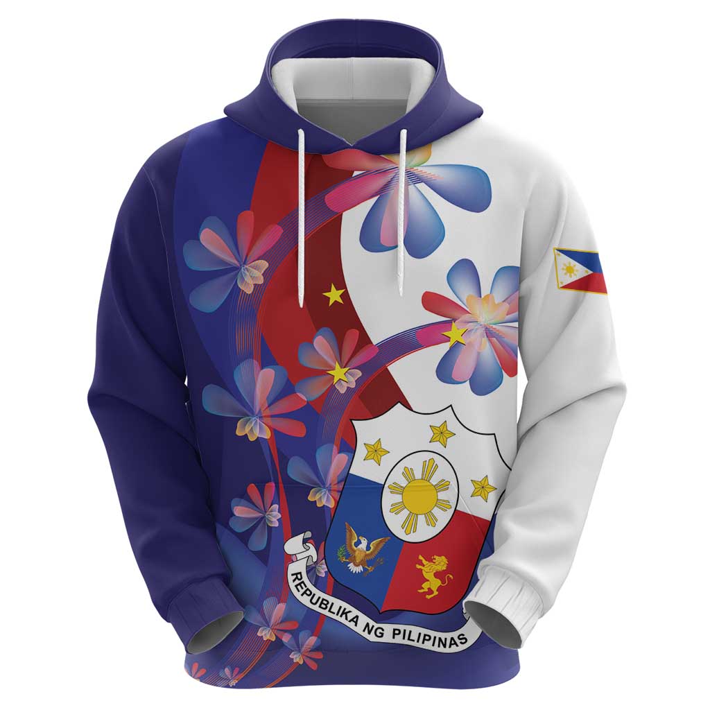 Philippines Sun Plumeria Floral Zip Hoodie Unique Stylized