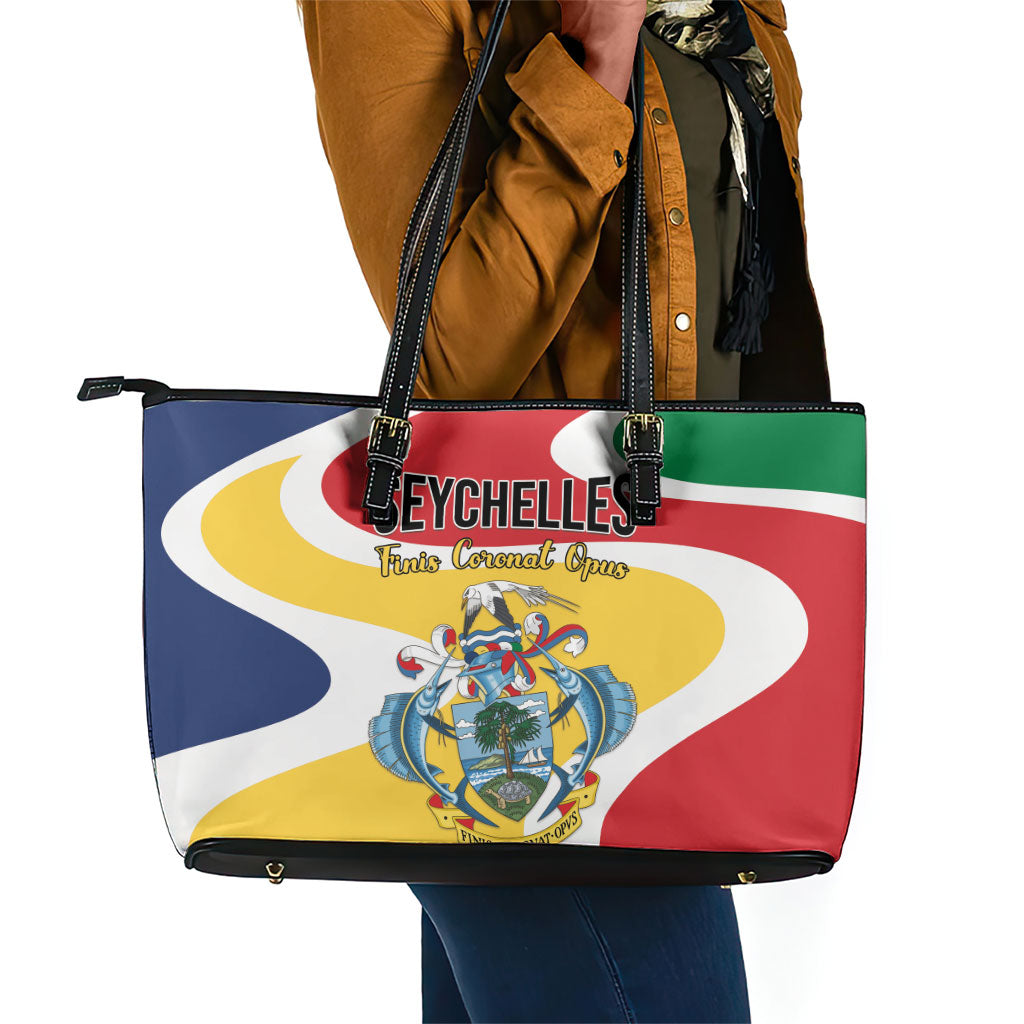 Seychelles Leather Tote Bag Finis Coronat Opus