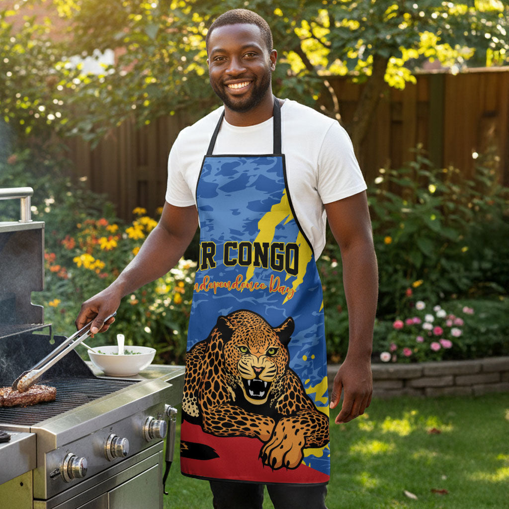 DR Congo Independence Day Apron Congo-Kinshasa Leopard