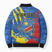 Personalized DR Congo Independence Day Bomber Puffer Jacket Congo-Kinshasa Leopard
