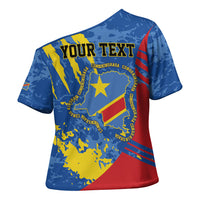 Personalized DR Congo Independence Day Cross Shoulder Shirt Congo-Kinshasa Leopard
