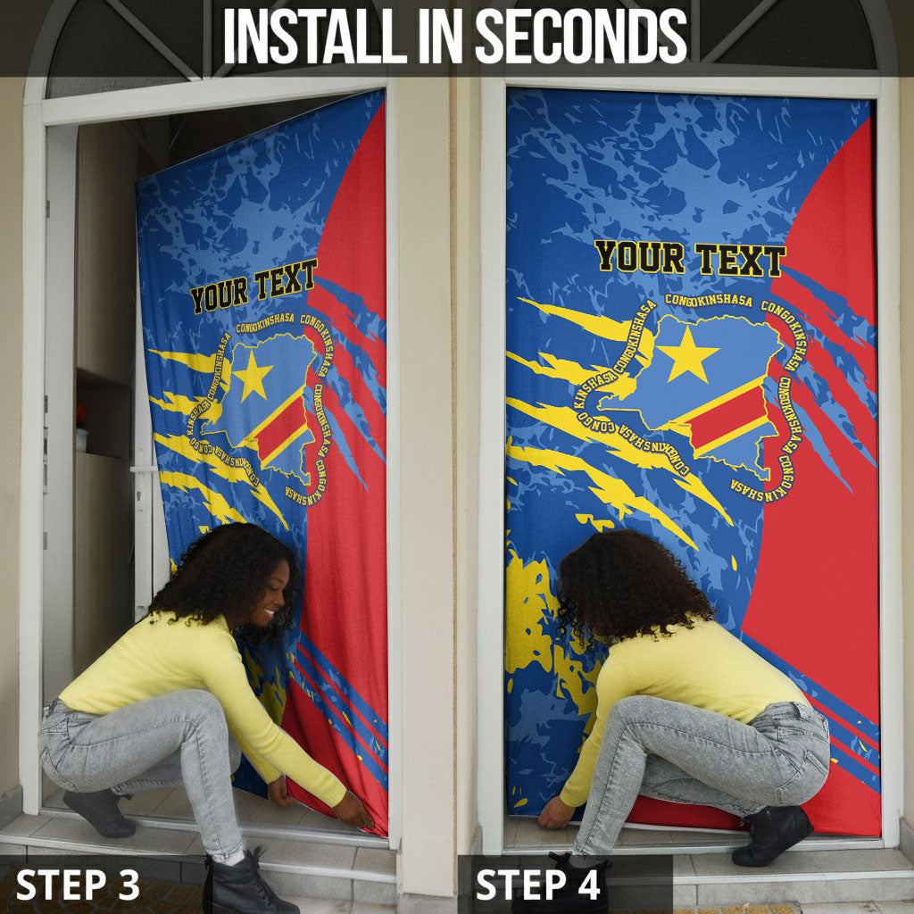 Personalized DR Congo Independence Day Door Cover Congo-Kinshasa Leopard