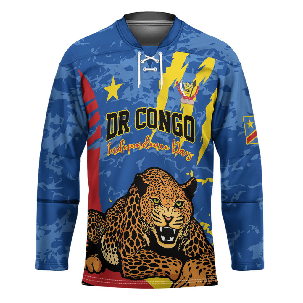 Personalized DR Congo Independence Day Hockey Jersey Congo-Kinshasa Leopard