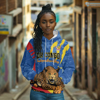Personalized DR Congo Independence Day Hoodie Congo-Kinshasa Leopard