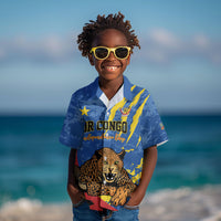 Personalized DR Congo Independence Day Kid Hawaiian Shirt Congo-Kinshasa Leopard
