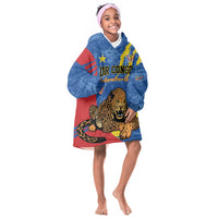 Personalized DR Congo Independence Day Kid Wearable Blanket Hoodie Congo-Kinshasa Leopard