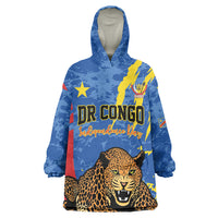 Personalized DR Congo Independence Day Kid Wearable Blanket Hoodie Congo-Kinshasa Leopard
