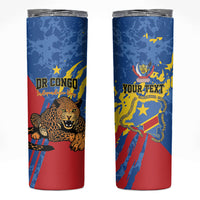 Personalized DR Congo Independence Day Skinny Tumbler Congo-Kinshasa Leopard