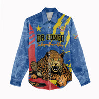 Personalized DR Congo Independence Day Women Casual Shirt Congo-Kinshasa Leopard