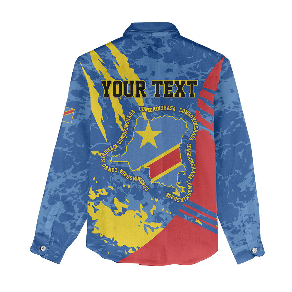 Personalized DR Congo Independence Day Women Casual Shirt Congo-Kinshasa Leopard